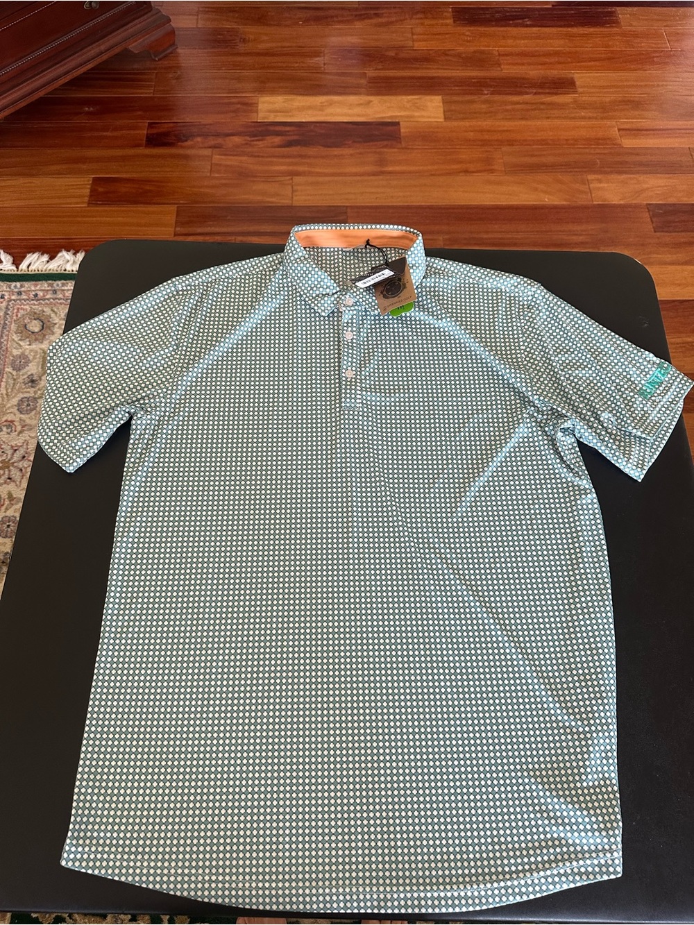 Swannies Men's cactus green Geo Print Polo Shirt Men’s 2XL